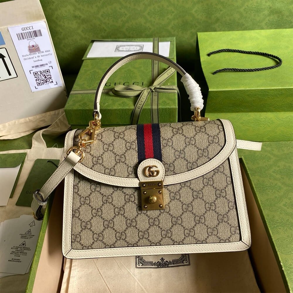 194C9DA6-40E4-46D4-46D0-713B67CB923E.jpg GUCCI BAMBOO 1947 JUMBO GG SMALL TOP HANDLE BAG - Image 1