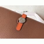 Brown orange replica Hermes Dogon duo wallet - Image 5