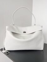 Knockoff Balenciaga Rodeo Large Bag White Crocodile Embossed Calfskin - Image 2