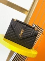 Fake Saint Laurent Envelope Large Bag Black - Image 9