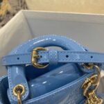Dior Lady Dior Micro Bag Faux in Blue Patent Cannage Calfskin - Image 4