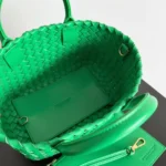 Top Quality Replica Bottega Veneta Cabat Mini Bag In Green Intrecciato Lambskin - Image 9