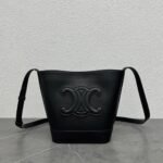 Top Quality Knockoff Celine Small Bucket Cuir Triomphe In Black Calfskin - Image 3