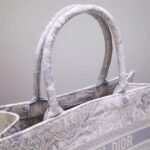 Dior Medium Book Tote Bag Fake in Grey Toile De Jouy Embroidery - Image 2