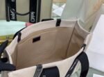 Top Quality Knockoff Chloe Medium Woody Tote Bag in Canvas with Black Leather Strips - Image 9