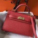 Hermes Kelly Mini II Bag Replica in Rouge Vif
