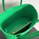 Top Quality Fake Bottega Veneta Cabat Medium Bag In Green Intrecciato Lambskin - Image 5