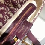 Dior Saddle Bag Faux in Burgundy Dior Oblique Jacquard - Image 8
