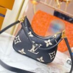 Louis Vuitton Bicolor Monogram Empreinte Leather Bagatelle Mini Hobo In Black