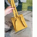 Yellow Clemence Fake Hermes Kelly Ado PM Backpack - Image 6