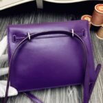 Purple Swift Leather Knockoff Hermes Kelly Danse Stylish Bag - Image 7