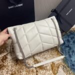 Replica Saint Laurent Puffer Medium Chain Bag Ivory Lambskin - Image 2
