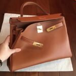 Brown Swift Fake Hermes Kelly Retourne 32cm Soft Leather Handbag - Image 3
