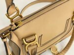 Top Quality Fake Chloe Marcie Small Double Carry Bag in Beige Grained Leather - Image 3