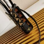 Prada Symbole Micro Bag Fake in Black/Beige Jacquard Fabric - Image 9