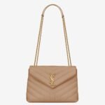 Fake Saint Laurent LouLou Small Chain Bag Beige