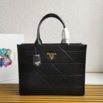 Prada Symbole Large Bag Replica with Topstitching in Black - Image 4