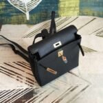 Black Clemence Knockoff Hermes Kelly Ado PM Everyday Backpack - Image 4