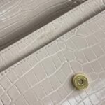 Fake Saint Laurent Sunset Medium Chain Bag Beige Crocodile-embossed Leather - Image 8