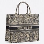 Dior Large Book Tote Bag Imitation in Blue Toile de Jouy Embroidery