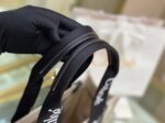 Top Quality Fake Chloe Large Woody Tote Bag in Canvas with Black Leather Strips - Image 3