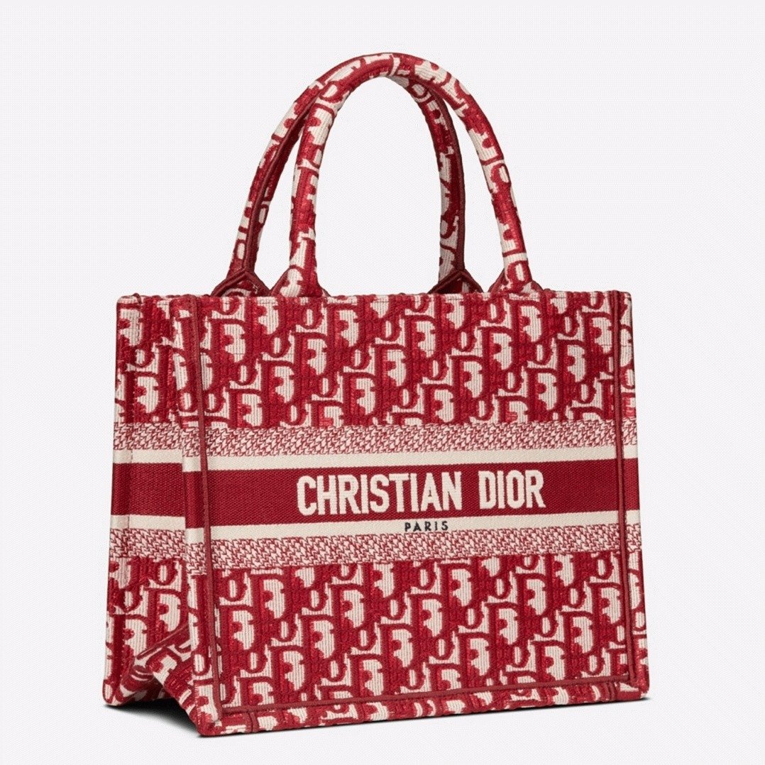 1DFC8CB7-300F-6931-0E43-69B705A85C7E.jpg Dior Small Book Tote Bag Fake in Burgundy Dior Oblique Embroidery - Image 1