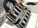 Dior Lady D-Lite Medium Bag Imitation in Blue D-Stripes Embroidery - Image 9