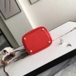 Red fake Hermes Picotin Lock 18cm handbag with braided handles - Image 5