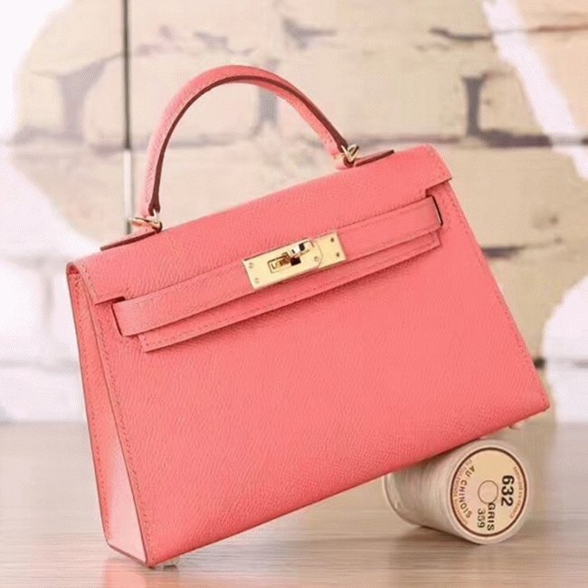 1F803AC4-2229-0A9F-A891-F67E75509BEA.jpg Flamingo Epsom Imitation Budget Hermes Kelly 20cm Purse - Image 1