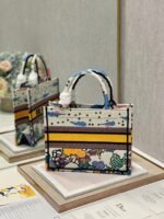 Dior Large Book Tote Bag Faux in White Pixel Zodiac Embroidery - Image 2