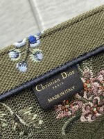 Dior Large Book Tote Bag Imitation in Green Dior Petites Fleurs Embroidery - Image 9