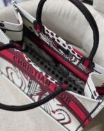 Dior Medium Book Tote Bag Fake in Latte Multicolor Cupidon Embroidery - Image 3