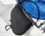 Dior Saddle Mini Bag Knockoff in Black Ultramatte Calfskin - Image 9