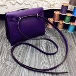 Purple Swift Leather Knockoff Hermes Kelly Danse Stylish Bag - Image 6