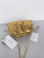Knockoff Bottega Veneta Mini Pouch with Strap Gold - Image 2