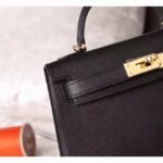 Black Epsom Knockoff Hermes Kelly 20cm Classic Handbag - Image 7