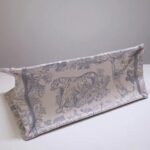 Dior Medium Book Tote Bag Fake in Grey Toile De Jouy Embroidery - Image 5