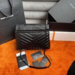 Fake Saint Laurent LouLou Medium Chain Bag Black - Image 4