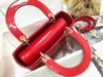 Dior Small Lady Dior Bag Replica in Red Patent Cannage Calfskin - Image 6