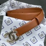 Chanel Red Patent Leather CC Logo Belt - Image 2
