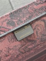 Dior Large Book Tote Bag Fake in Pink and Gray Toile de Jouy Sauvage Embroidery - Image 7