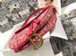 Dior Saddle Bag Imitation in Red Toile de Jouy Reverse Jacquard - Image 6
