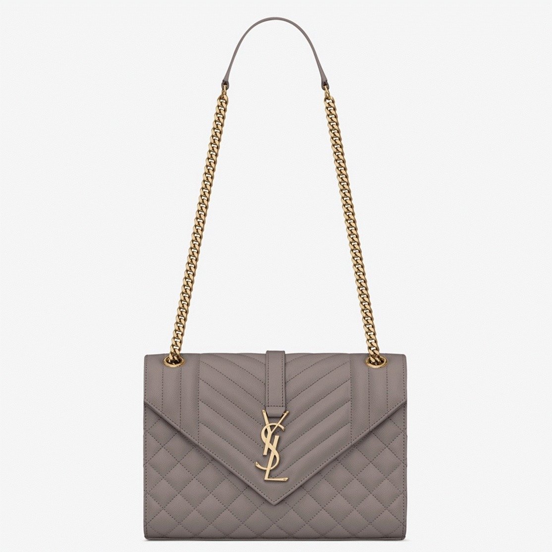 22429F03-2E29-4777-D88A-9E007DD30FF6.jpg Fake Saint Laurent Envelope Medium Bag Grey - Image 1