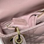 Dior Lady Dior Mini Bag Fake in Lotus Pearlescent Lambskin - Image 4