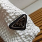 Prada Small Crochet Tote Bag Fake in White Raffia-effect Yarn - Image 6