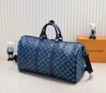 LV Monogram Shadow Keepall Bandouliere 50 In Navy River Blue - Image 3