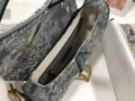 Dior Saddle Bag Faux in Grey Toile de Jouy Reverse Jacquard - Image 3