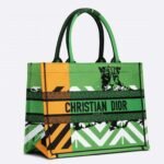 Dior Medium Book Tote Bag Faux in Green D-Jungle Pop Embroidery