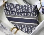 Dior Saddle Bag Replica in Blue Dior Oblique Embroidery - Image 3
