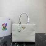 Prada Symbole Small Bag Replica with Topstitching in White - Image 3
